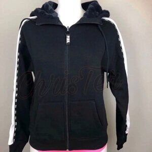 VICTORIA SECRET PINK HOODIE WITH FUR HOOD S